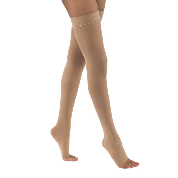 Load image into Gallery viewer, JOBST Women's UltraSheer Thigh High Dot Petite 20-30 mmHg Open Toe