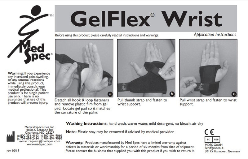 Load image into Gallery viewer, Med Spec GelFlex Wrist Support Brace, Black
