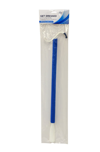 Load image into Gallery viewer, Blue Jay Dressing Stick - 24'' Soft Foam-Covered Handle, 2-in-1 Tool S Top Hook