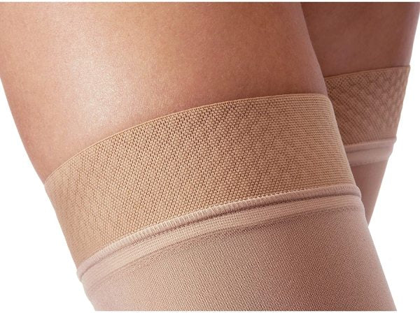Load image into Gallery viewer, JOBST Relief Silicone Compression Thigh High, 15-20 mmHg Open Toe, Beige