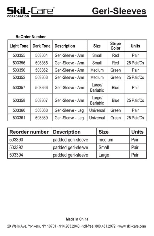SkiL-Care Geri-Sleeves