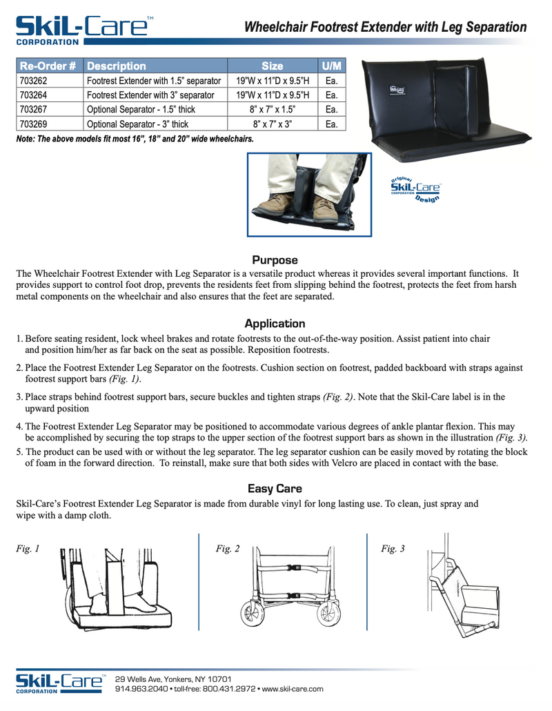 Load image into Gallery viewer, SkiL-Care Footrest Extender, Leg Separator