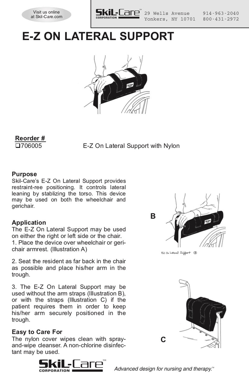 Load image into Gallery viewer, SkiL-Care E-Z On Lateral Body Support w/Nylon Cover