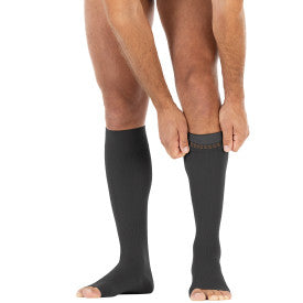 Load image into Gallery viewer, JOBST forMen Compression Socks 20-30 mmHg Knee High, with SoftFit Band, Open Toe