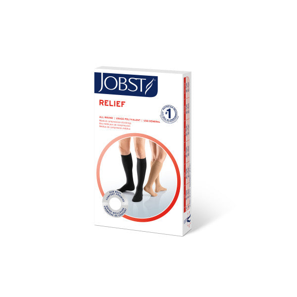 Load image into Gallery viewer, JOBST Relief Compression Stockings 30-40 mmHg Petite Knee High Silicone Closed