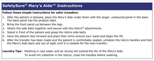 SafetySure Mary's Aide Transfer Sling