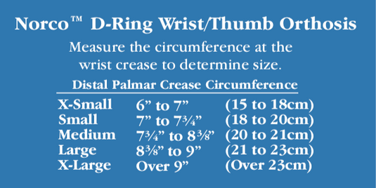 Norco® D-Ring Thumb and Wrist Orthosis, Short