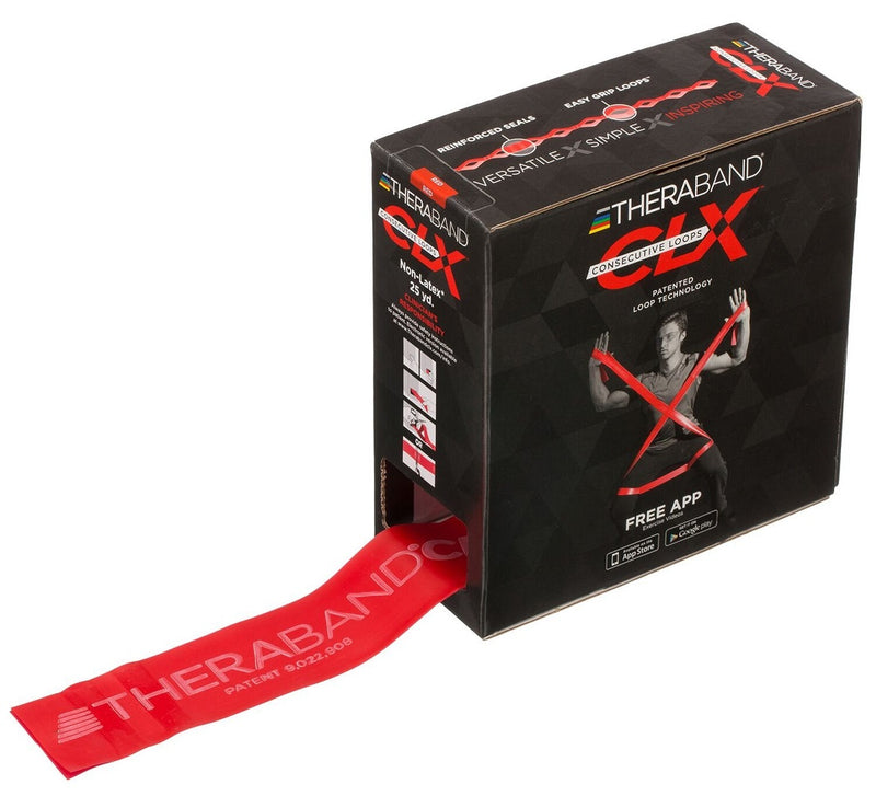 Load image into Gallery viewer, TheraBand Non-Latex CLX Consecutive Loops, 25 Yard Dispenser Box