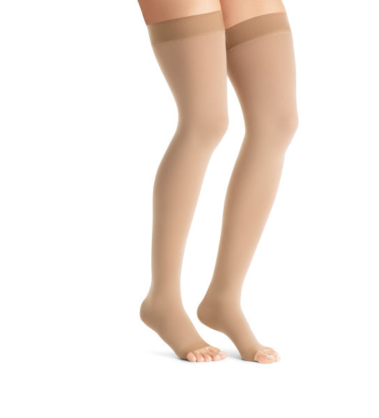 Load image into Gallery viewer, JOBST® Maternity Opaque Thigh High Compression Stockings, 20-30 mmHg, Open Toe