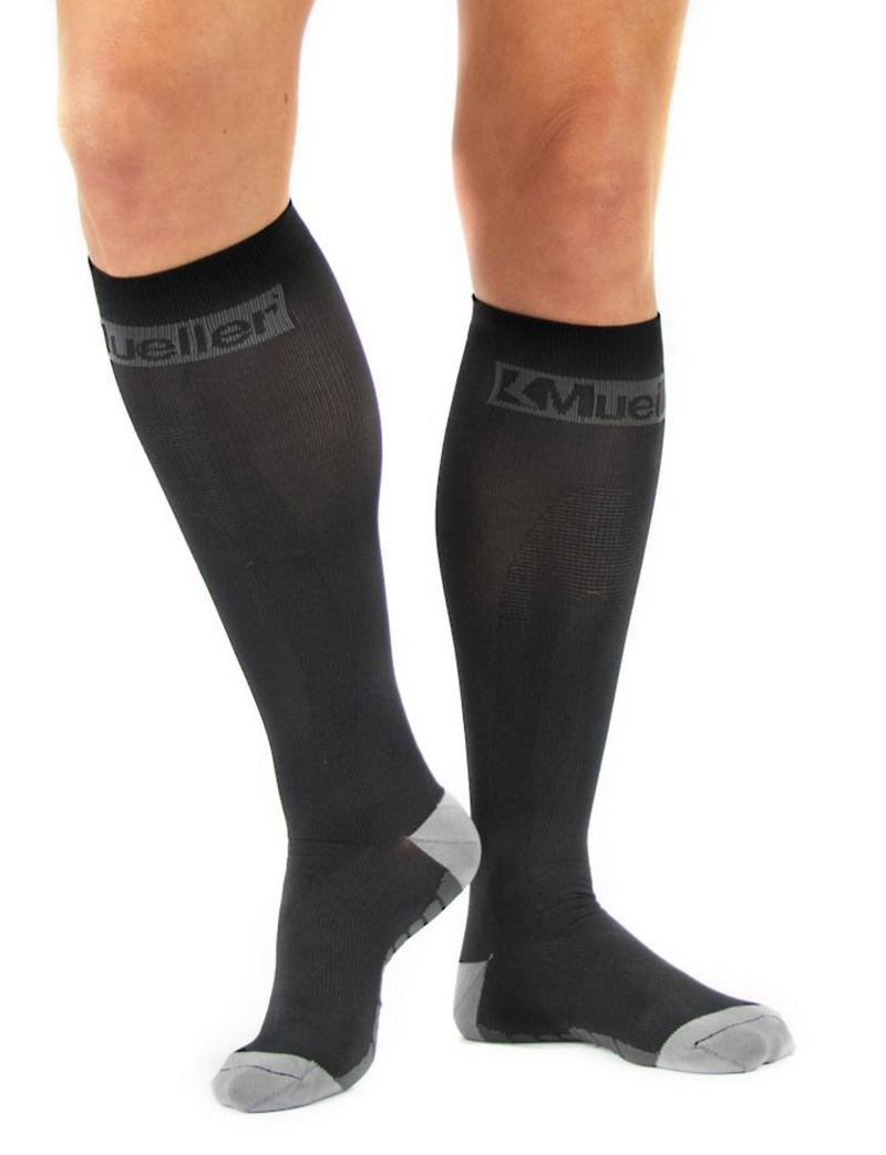 Load image into Gallery viewer, Mueller Sports Medicine Compression and Recovery Socks, 20-30 mmHg, Black