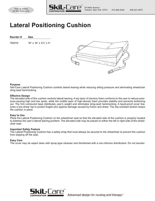 SkiL-Care Lateral Positioning Cushion