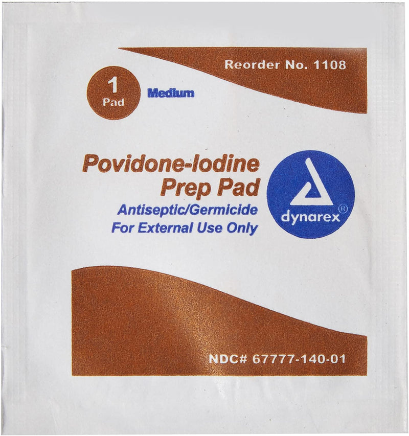 Load image into Gallery viewer, Dynarex Povidone Iodine Prep Pads - Box of 100 wipes