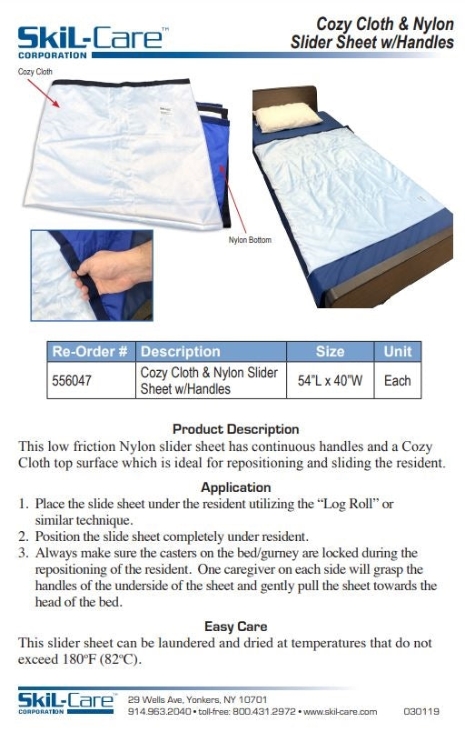 Load image into Gallery viewer, SkiL-Care Cozy Cloth & Nylon Slider Sheet w/Handles
