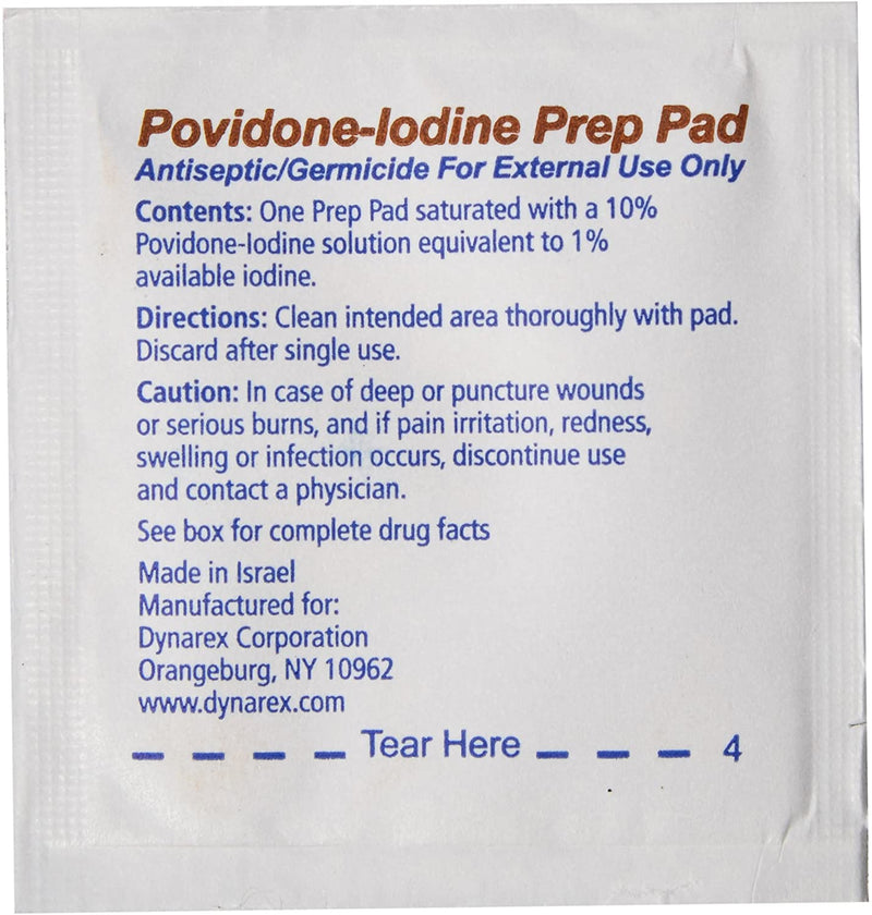 Load image into Gallery viewer, Dynarex Povidone Iodine Prep Pads - Box of 100 wipes