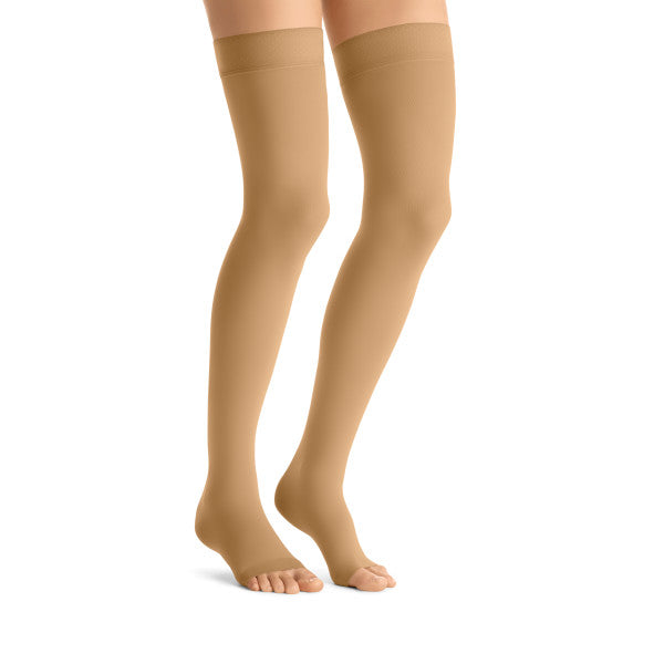 Load image into Gallery viewer, JOBST Women's Opaque Thigh High Dot 20-30 mmHg Open Toe