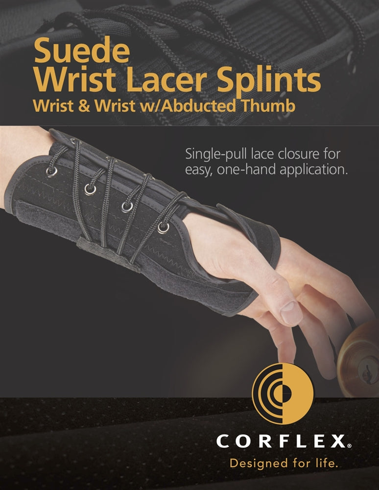 Load image into Gallery viewer, Corflex 8" Suede Wrist Lacer Splint w/Abducted Thumb