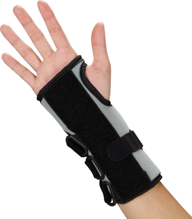 DeRoyal Black Foam 8" Wrist Splint, Dynamic Closure, Universal