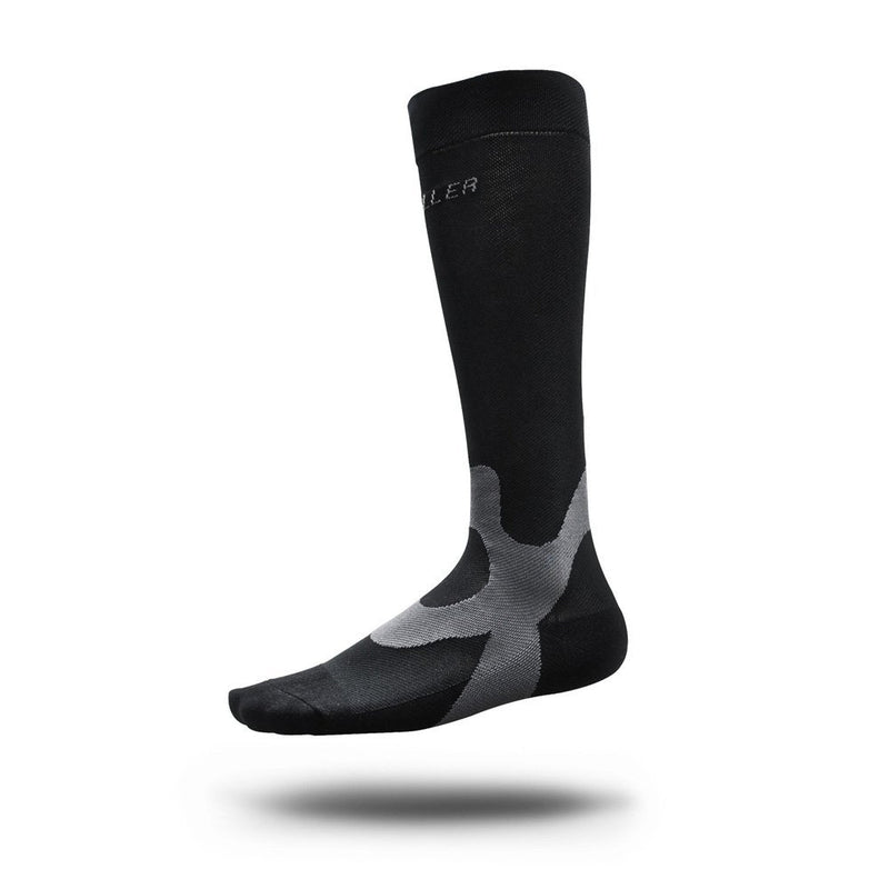 Load image into Gallery viewer, Mueller Black Graduated Compression Recovery Socks - 1 pair