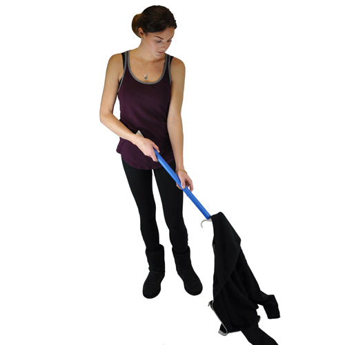 Load image into Gallery viewer, Blue Jay Dressing Stick - 24'' Soft Foam-Covered Handle, 2-in-1 Tool S Top Hook