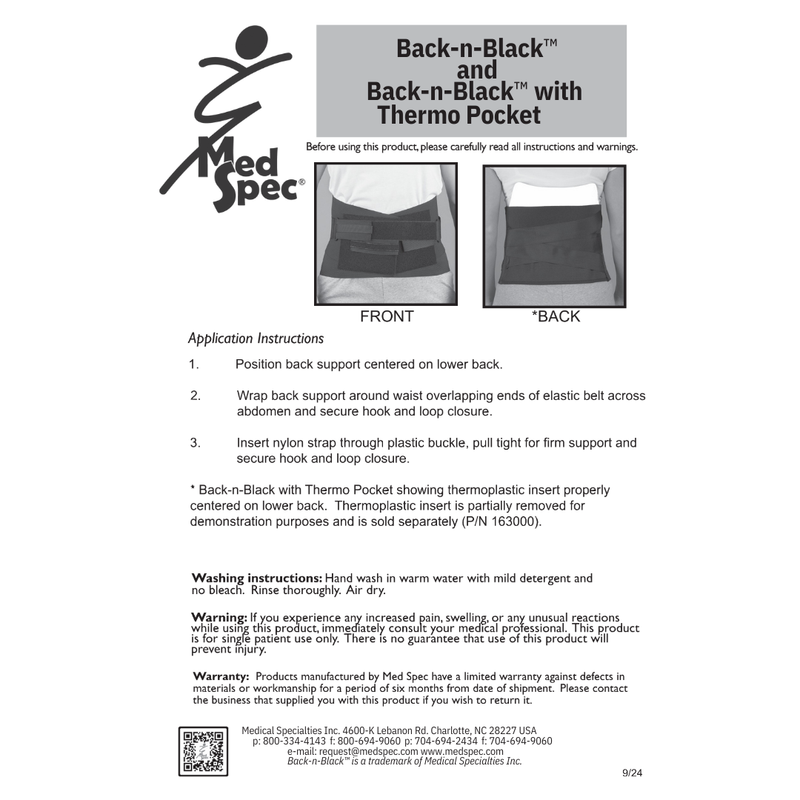 Load image into Gallery viewer, Med Spec Back-n-BlackTM Back Support