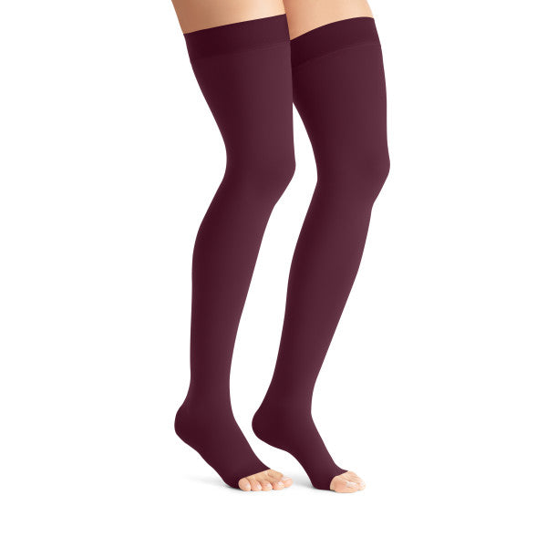 Load image into Gallery viewer, JOBST® Maternity Opaque Thigh High Compression Stockings, 20-30 mmHg, Open Toe