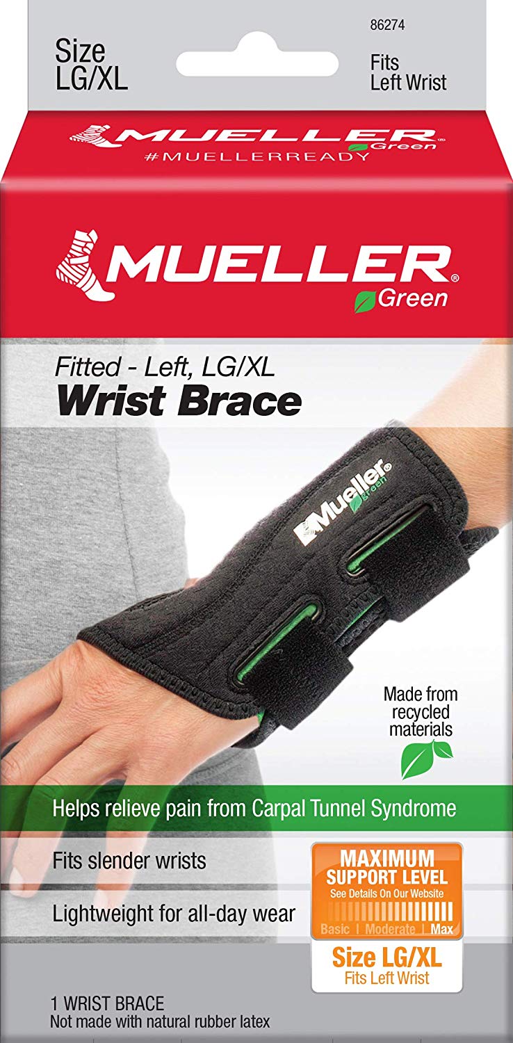 Load image into Gallery viewer, Mueller Fitted Wrist Brace Green Line - Fitted Wrist Brace