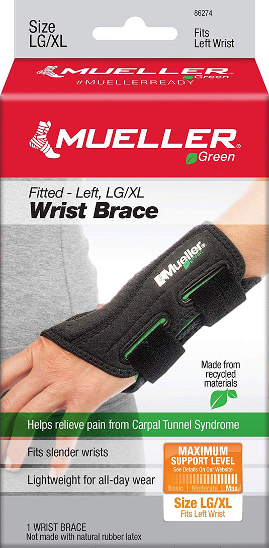Mueller Fitted Wrist Brace Green Line - Fitted Wrist Brace
