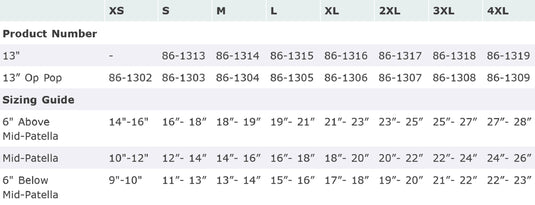 Corflex 13" Anterior Closure Knee Wrap w/Hinge, 3/16"