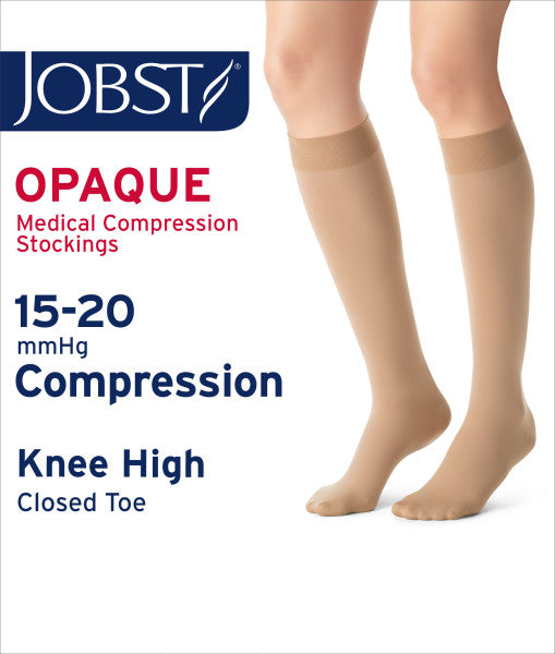 Load image into Gallery viewer, JOBST Women's Opaque Petite Knee High 15-20 mmHg Closed Toe
