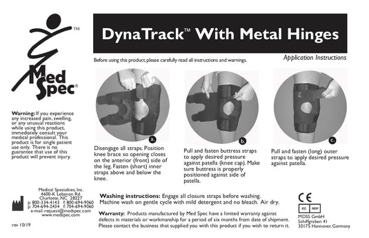 MedSpec Dynatrack Patella Stabilizer with Metal Hinges