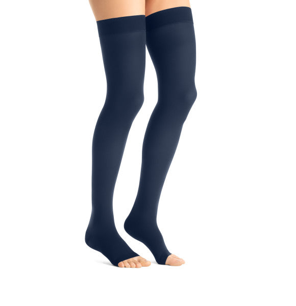 Load image into Gallery viewer, JOBST® Maternity Opaque Thigh High Compression Stockings, 15-20 mmHg, Open Toe