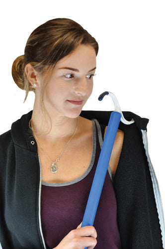 Load image into Gallery viewer, Blue Jay Dressing Stick - 24'' Soft Foam-Covered Handle, 2-in-1 Tool S Top Hook