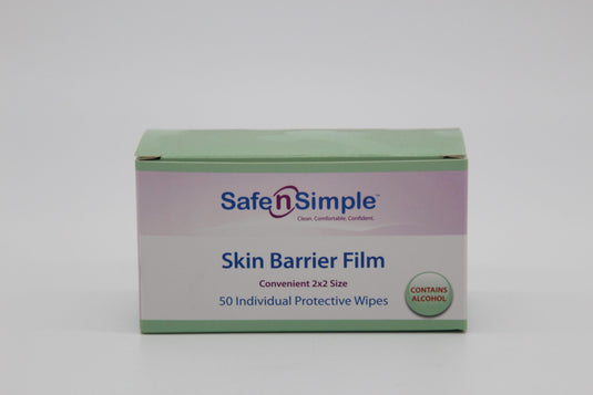 Safe n' Simple Skin Barrier Wipes 2" x 2" with Alcohol 50 ct
