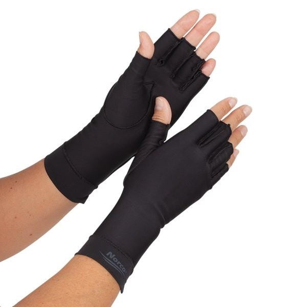 Load image into Gallery viewer, Norco® Compression Gloves, Tipless Finger, Over the Wrist (Black)