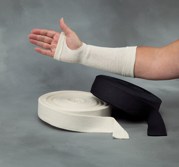 Load image into Gallery viewer, Cotton Finished Stockinette Liners , Natural or Black, 25yd roll