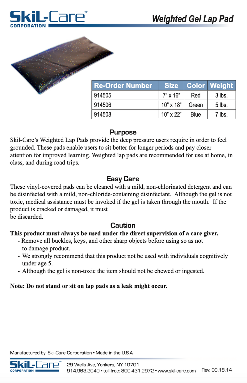 Load image into Gallery viewer, SkiL-Care Weighted Rectangular Lap Pad