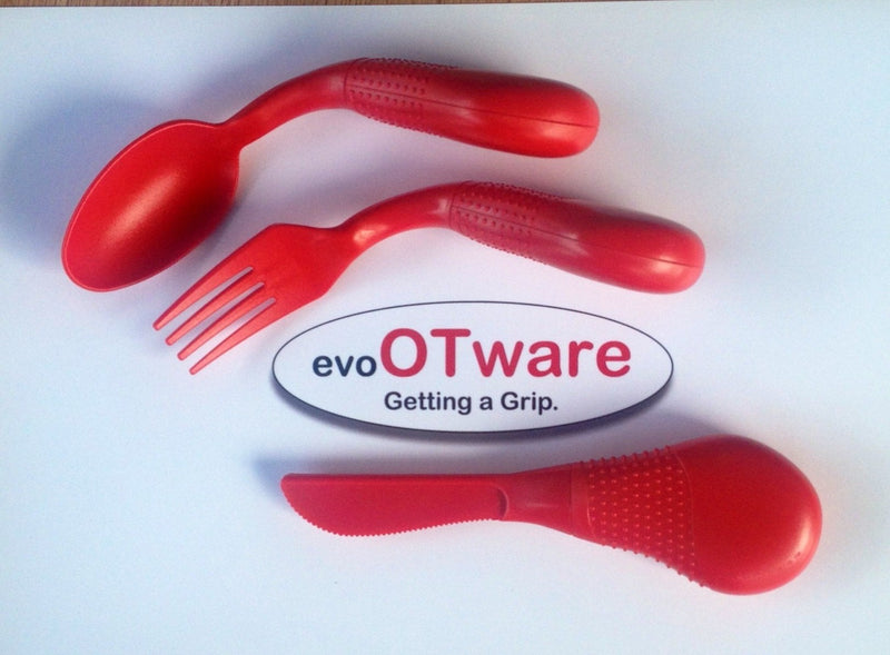 Load image into Gallery viewer, Evo OTware Easy Grip Eating Utensils (Knife, Fork, and Spoon)