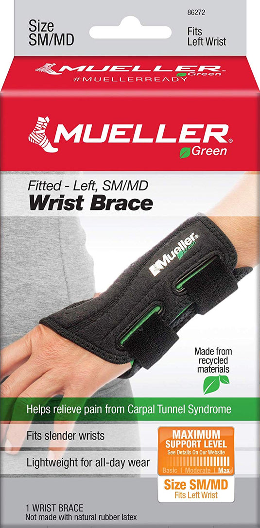 Mueller Fitted Wrist Brace Green Line - Fitted Wrist Brace