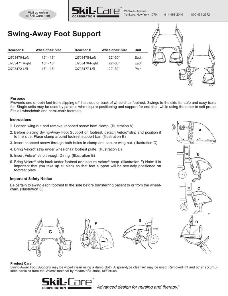 Load image into Gallery viewer, SkiL-Care Swing-Away Foot Support