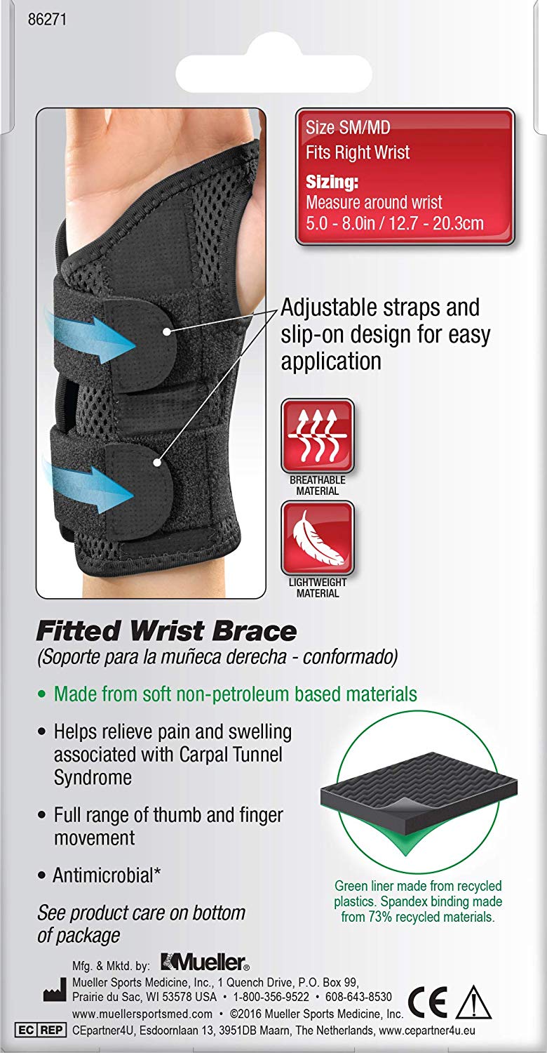 Load image into Gallery viewer, Mueller Fitted Wrist Brace Green Line - Fitted Wrist Brace
