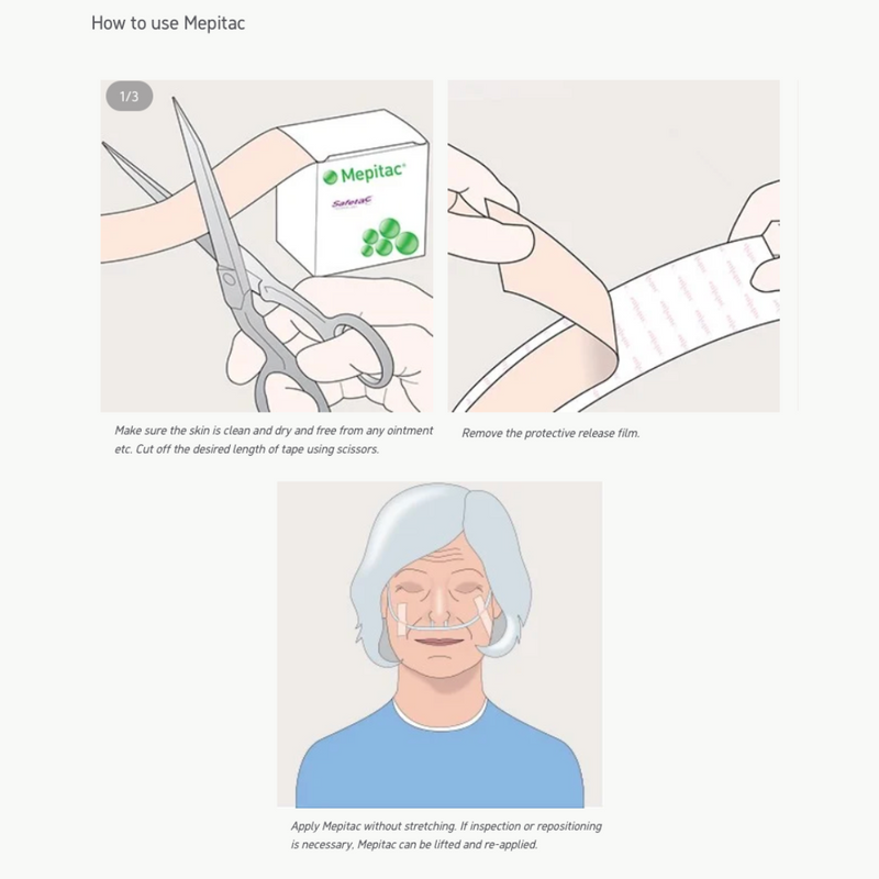 Load image into Gallery viewer, Molnlycke Mepitac Soft Silicone Tape - Fixation Dressing