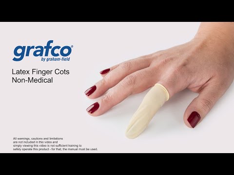 Load and play video in Gallery viewer, Graham Field Grafco Latex Finger Cots Box of 144