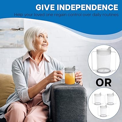Load image into Gallery viewer, Providence Spillproof Independence 2-Handle Plastic Mug w/Lids
