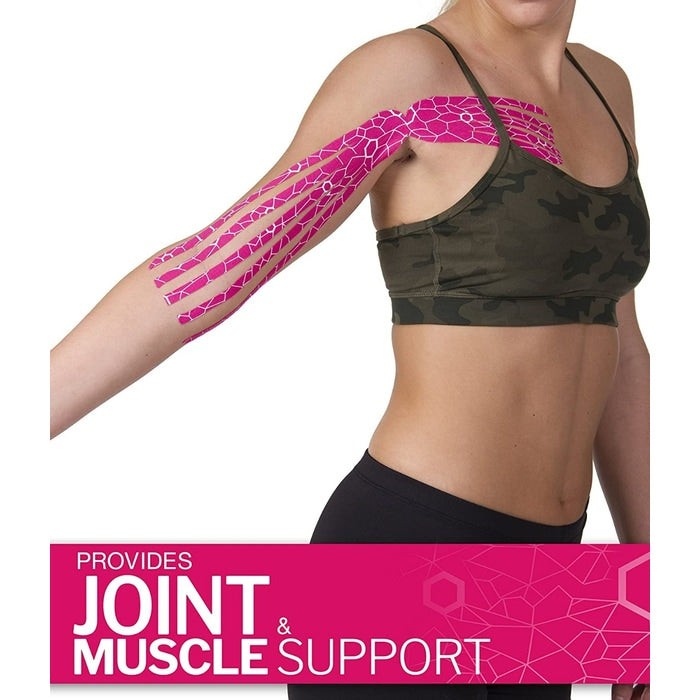 Load image into Gallery viewer, Theraband Kinesiology Tape Precut Roll with Print, 2 X 10 Inch, 20 Count
