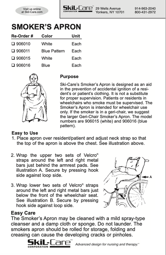 SkiL-Care Smokers Apron for Wheelchair or Geri-Chair