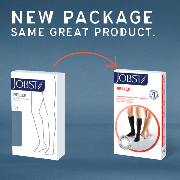 Load image into Gallery viewer, JOBST Relief Silicone Compression Thigh High Dot Band, 20-30 mmHg Open Toe
