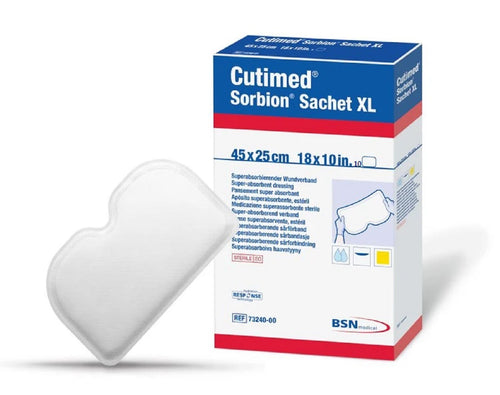 BSN Medical Cutimed Sorbion Sachet XL Wound Dressing, 45 cm x 25 cm (18 in x 10 in), Box of 10