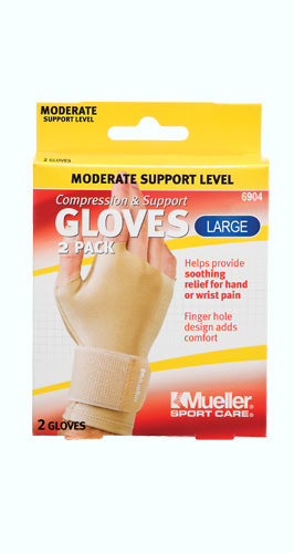 Load image into Gallery viewer, Mueller Compression &amp; Support Gloves, Pair
