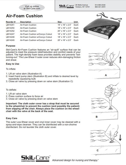 SkiL-Care Foam Air Cushion