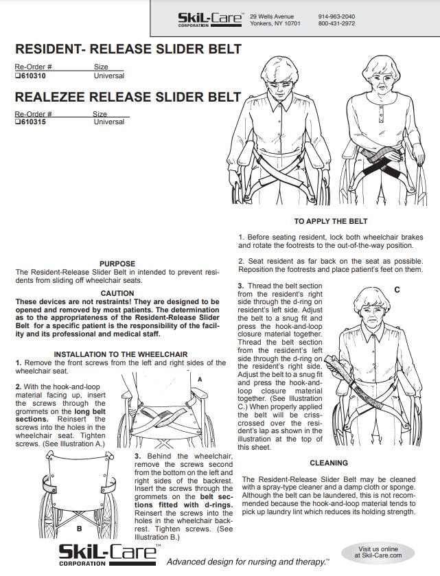 Load image into Gallery viewer, SkiL-Care Resident-Release Slider Belts
